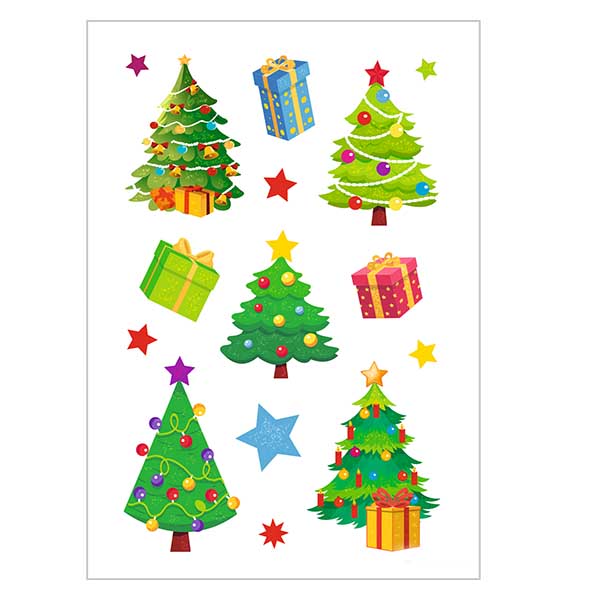 Stickers "Kerstboom" (30 stickers met glitter) Stickers "Kerstboom" (30 stickers met glitter)
