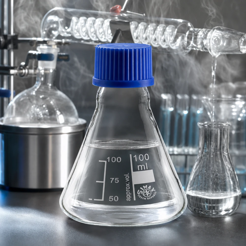 Professionele erlenmeyer 100ml voor synthese en analyse met veilige sluiting
