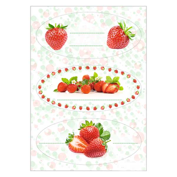 Keuken etiketten "Aardbei" (12 stickers)