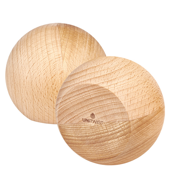 UNiTWIST houten bal van beukenhout voor WECK RR80 potten - twee natuurlijke houten ballen met zichtbare nerf