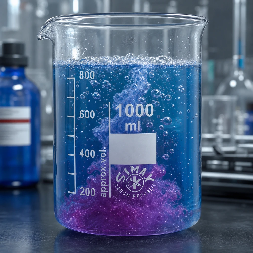 Bekerglas 1000 ml van hittebestendig borosilicaatglas (laag model) Grote maatbeker 1000ml van borosilicaatglas met duidelijke volumemarkeringen voor laboratoriummetingen