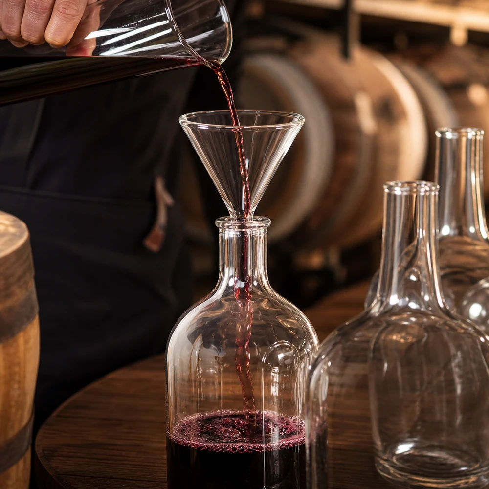 Glazen trechter Ø 50mm - kalk-soda-glas - 60° hoek Transparante glazen trechter met een trechterhoek van 60 graden voor een optimale vloeistofstroom