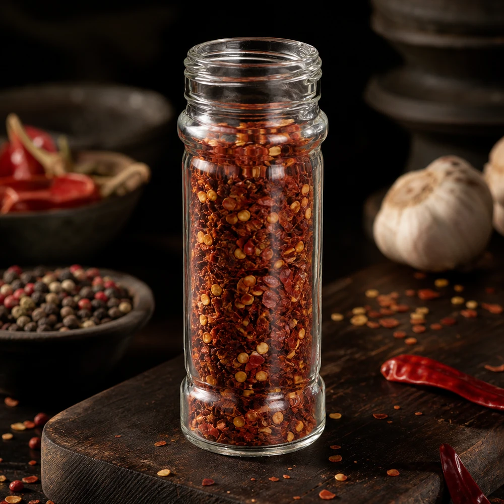 Specerijenglas, cilindervorm 100 ml met 41 mm schroefdraad, helder glas, zonder sluiting Kruidenpotje Mary 100 ml, potje met schroefdeksel voor scherpe kruiden zoals chili en paprikavlokken