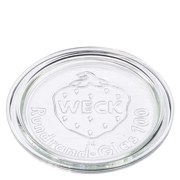 WECK glazen deksel RR100 rond transparant met reliëflogo voor inmaakpotten en mason jars