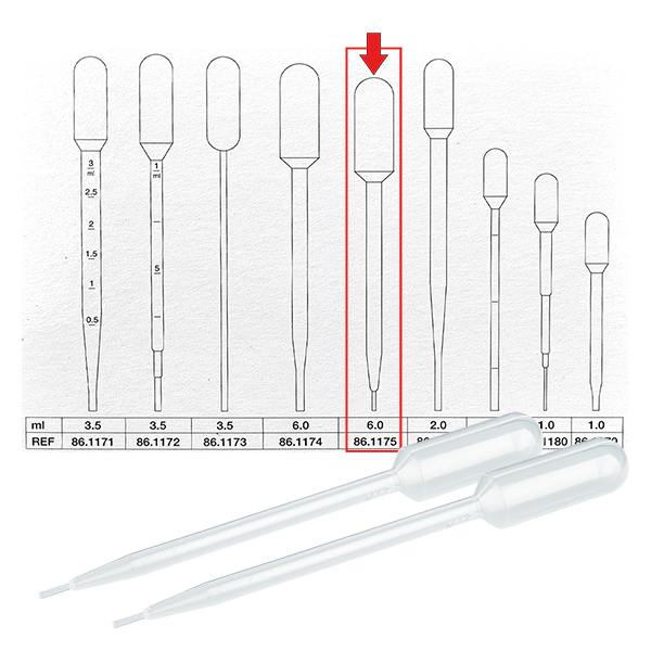 Transferpipet, nominaal volume: 6 ml, (LxB): 146 x 15 mm, stuurman