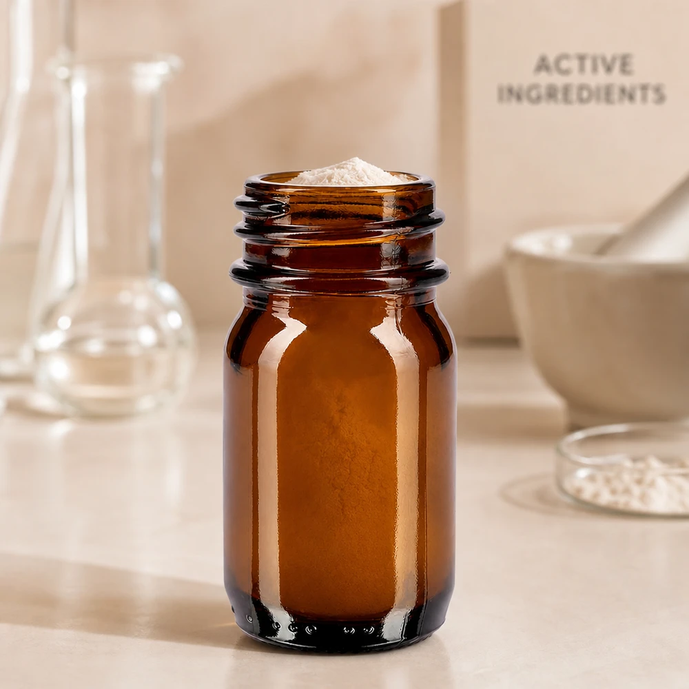 Fles met wijde hals 30 ml bruin glas met DIN 32 opening zonder sluiting Compacte 30 ml fles met wijde hals van hoogwaardig amberkleurig glas voor laboratoriumgebruik