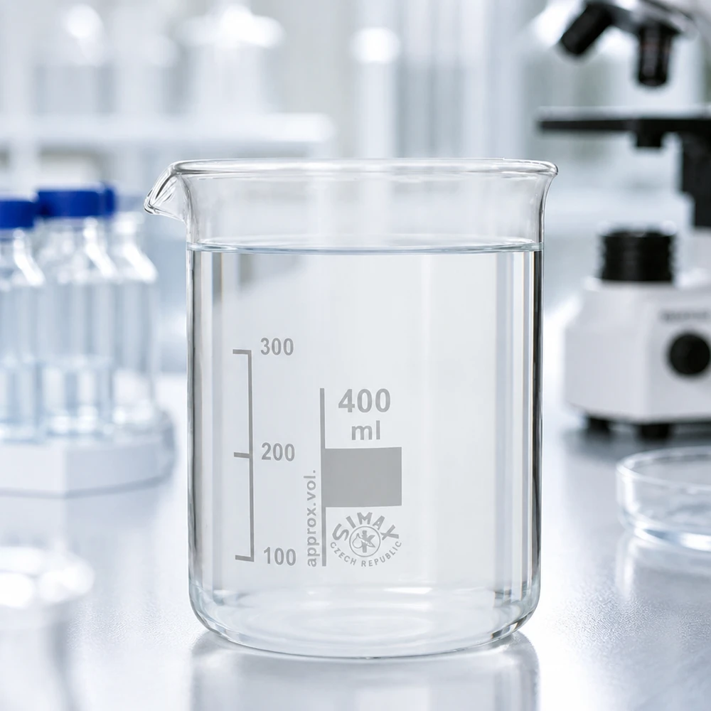 Bekerglas 400 ml van hittebestendig borosilicaatglas (laag model) Dikwandig laboratoriumbekerglas 400 ml van hoogwaardig borosilicaatglas voor nauwkeurige metingen