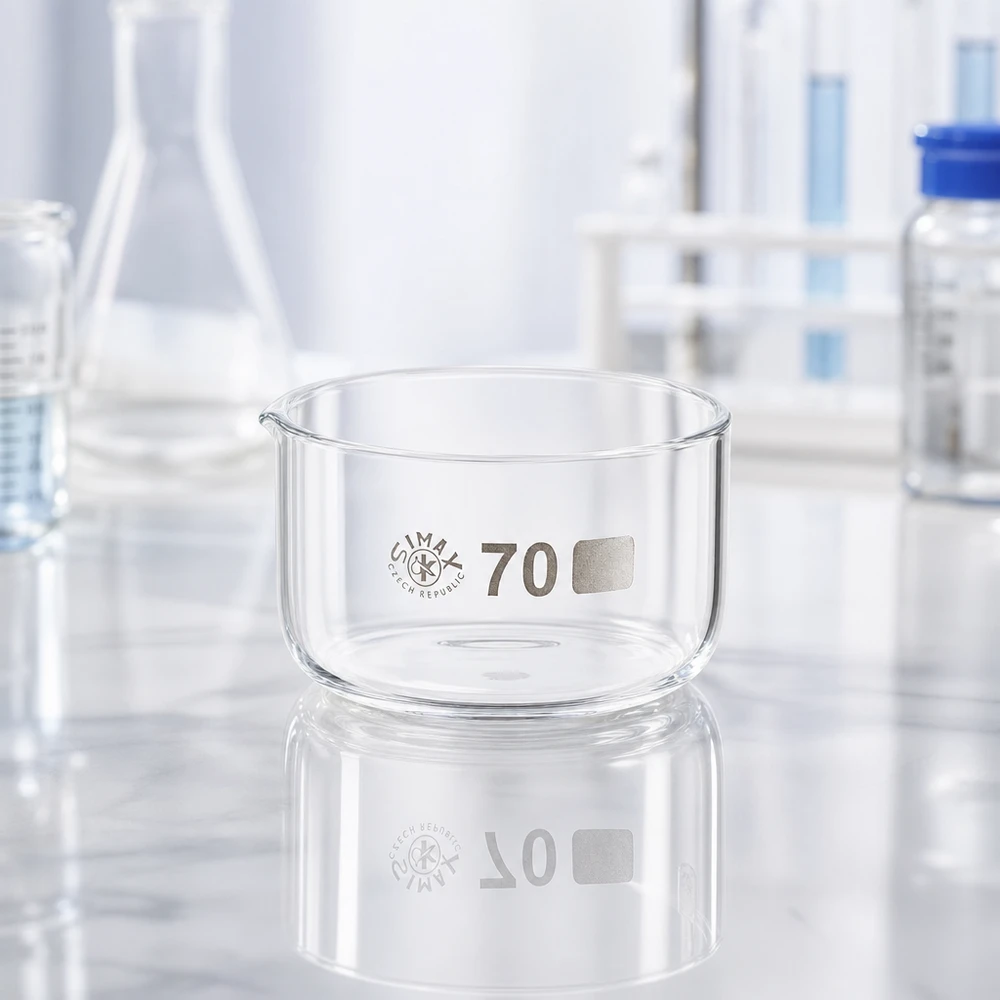 Kristalliseerschaal 100ml zonder schenktuit Vlakke cilindrische laboratoriumschaal van 100 ml, van borosilicaatglas, hittebestendig, voor indampexperimenten