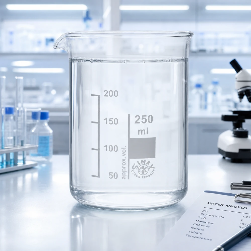 Bekerglas 250 ml van hittebestendig borosilicaatglas (laag model) Precieze maatbeker 250 ml met lage vorm gemaakt van temperatuurbestendig borosilicaatglas voor experimenten