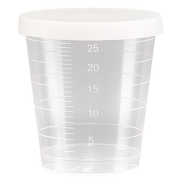Medicijnbeker 30ml incl. klikdeksel (geneesmiddelenbeker/jeneverbeker) kleur: transparant Medicijnbeker 30ml incl. klikdeksel (geneesmiddelenbeker/jeneverbeker) kleur: transparant