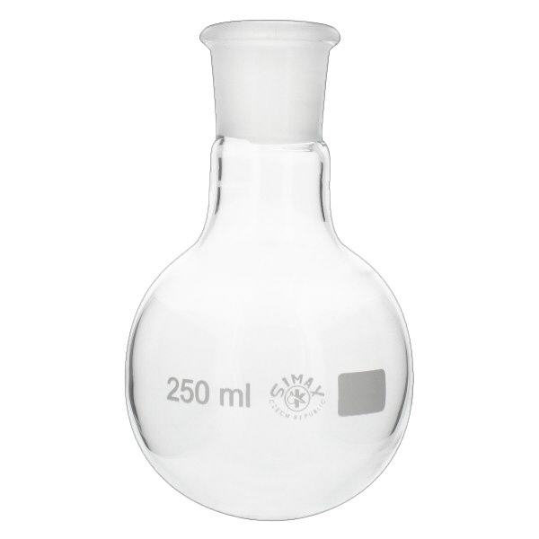 Platbodem kolf 250ml wijde hals borosilicaat met slijpstuk 29/32 Platbodem kolf 250ml wijde hals borosilicaat met slijpstuk 29/32