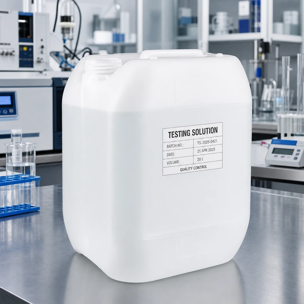 Canister van 10 liter zonder deksel, met schroefdop, voor chemische oplossingen en laboratoriumvloeistoffen