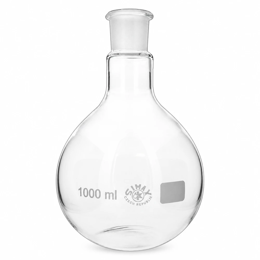 Platbodem kolf 1000ml wijde hals borosilicaat met slijpstuk 29/32 1000 ml destillatiekolf met standaard geslepen verbinding 29/32 voor nauwkeurige volumemetingen