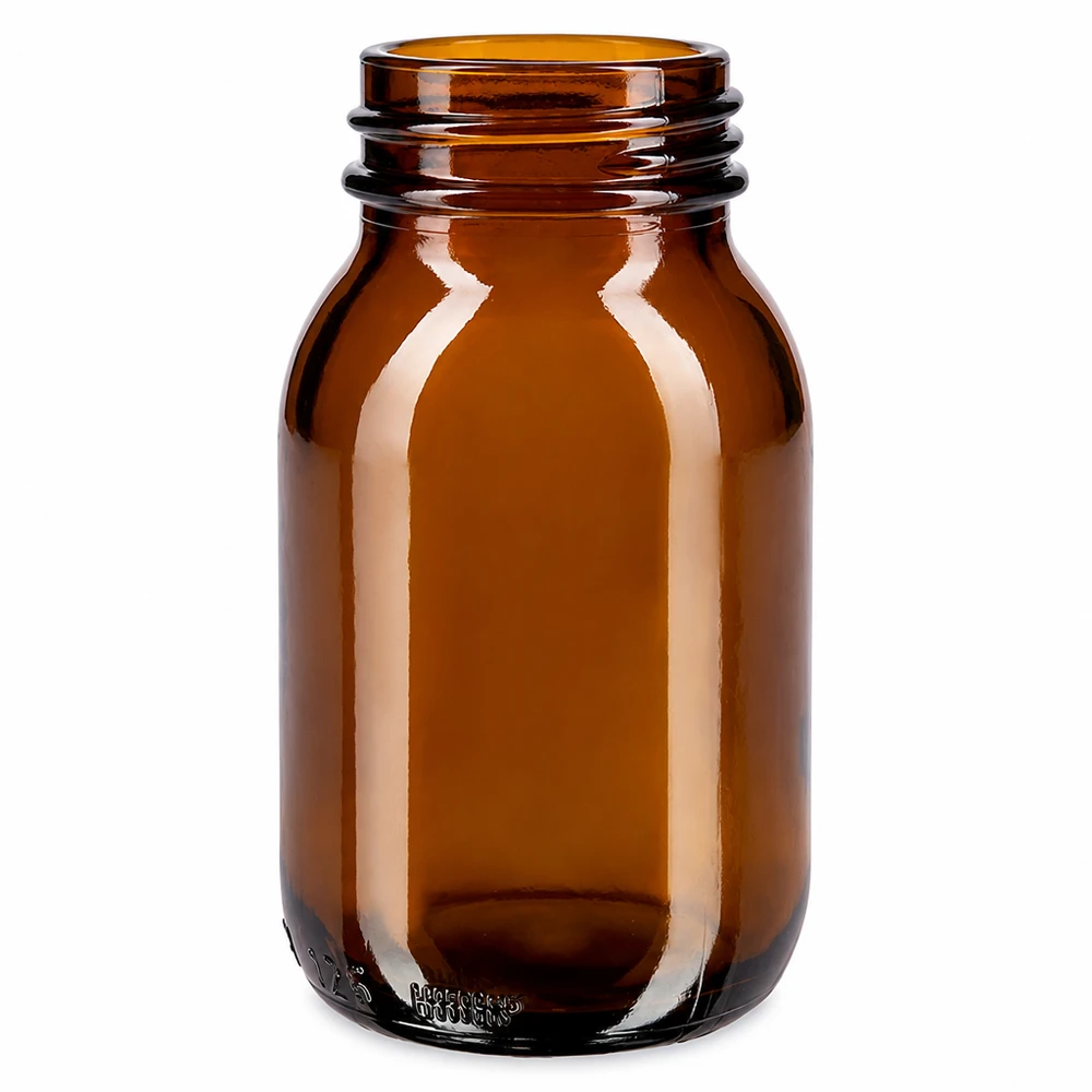 125ml fles amber glas 125ml wijdhalsfles van amberkleurig glas voor medicijnen en voedingssupplementen