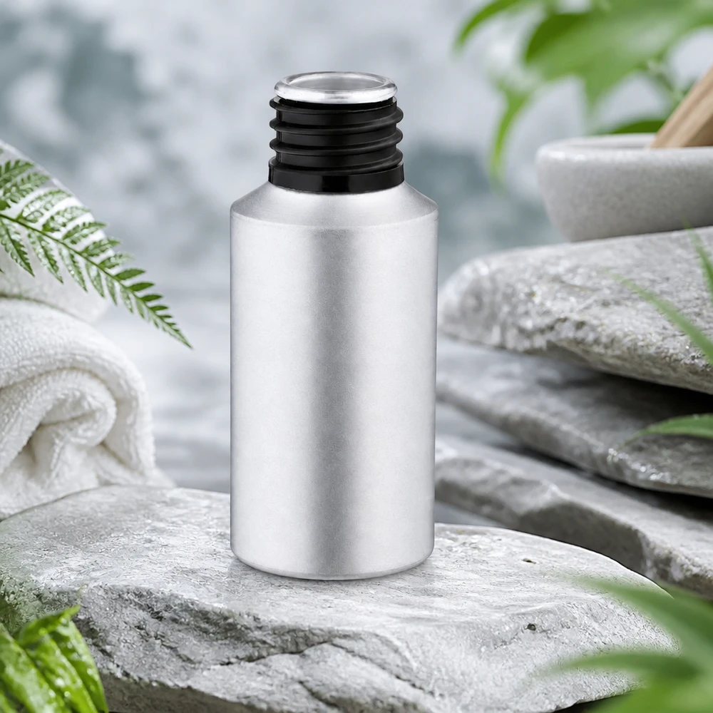 30 ml aluminium fles gebeitst zonder sluiting Robuust aluminium flesje van 30 ml met corrosiebestendig gebeitst oppervlak voor langdurige opslag