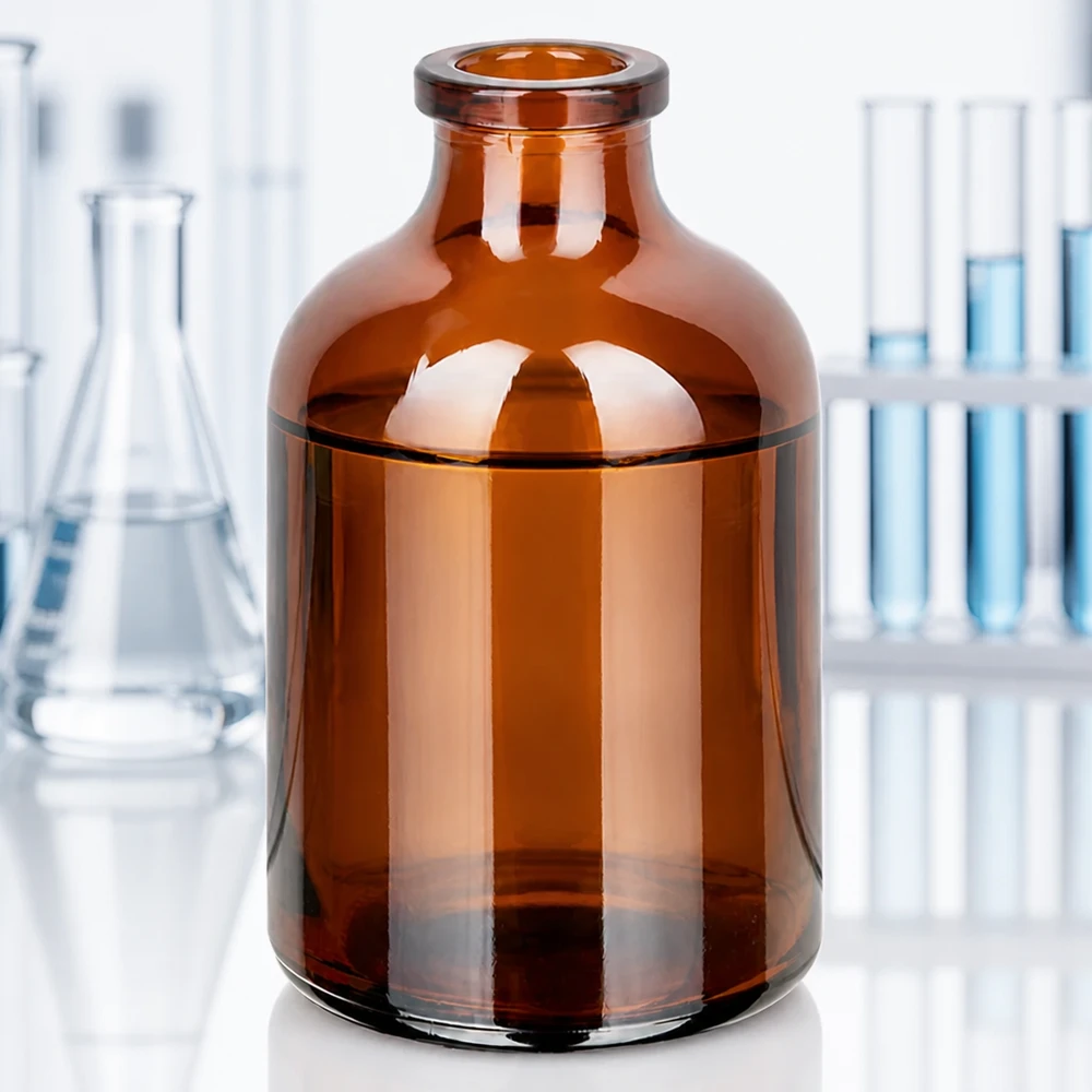 Injectiefles bruin glas 50ml UV-schützendes Braunglas Vial 50ml für lichtempfindliche Injektionslösungen und Lyophilisate
