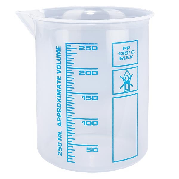 Maatbeker (Griffin beker) 250ml van PP Maatbeker (Griffin beker) 250ml van PP
