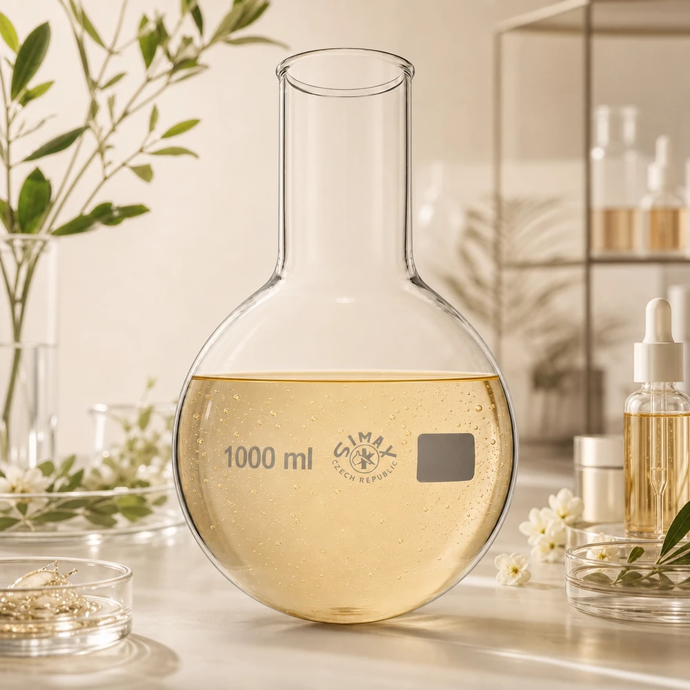 Platbodem kolf 1000ml wijde hals borosilicaat met afgeronde rand Laboratoriumglaswerk Rondbodemkolf 1000ml met brede hals en ergonomische vorm voor veilig gebruik