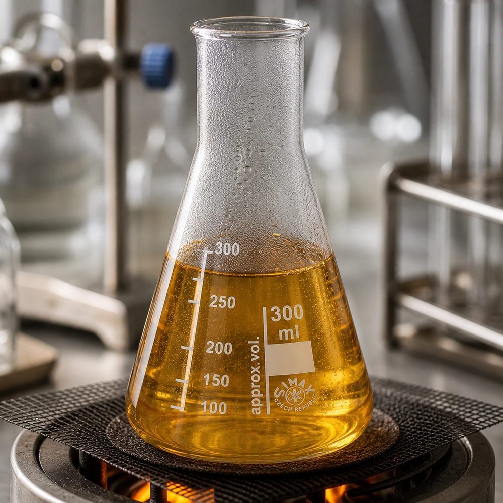 Erlenmeyer 300ml nauwe hals borosilicaat met afgeronde rand Erlenmeyer 300ml nauwe hals borosilicaat met afgeronde rand