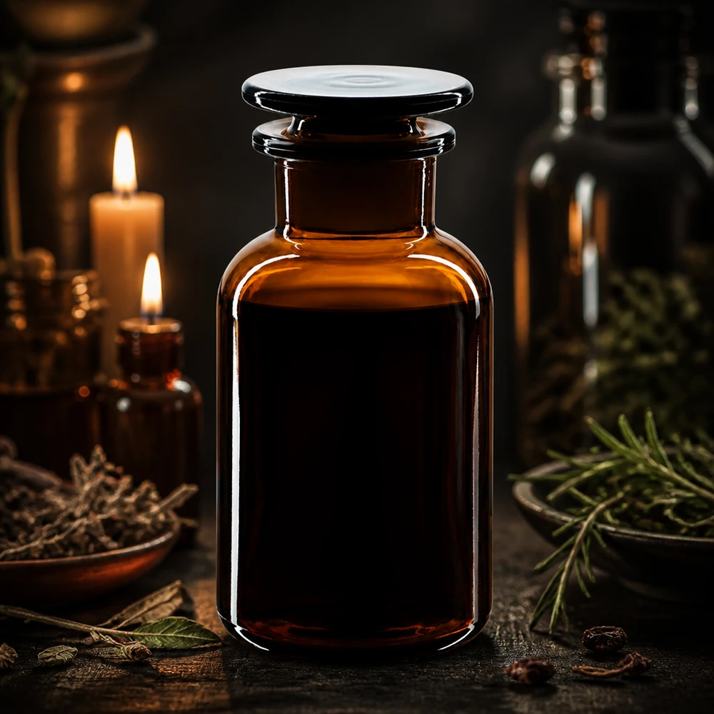 Apothekersfles 250 ml wijde hals bruin glas incl. glazen stop Vintage apothekersfles 250 ml, brede hals, bruin glas, glazen stop voor extracten van geneeskrachtige planten