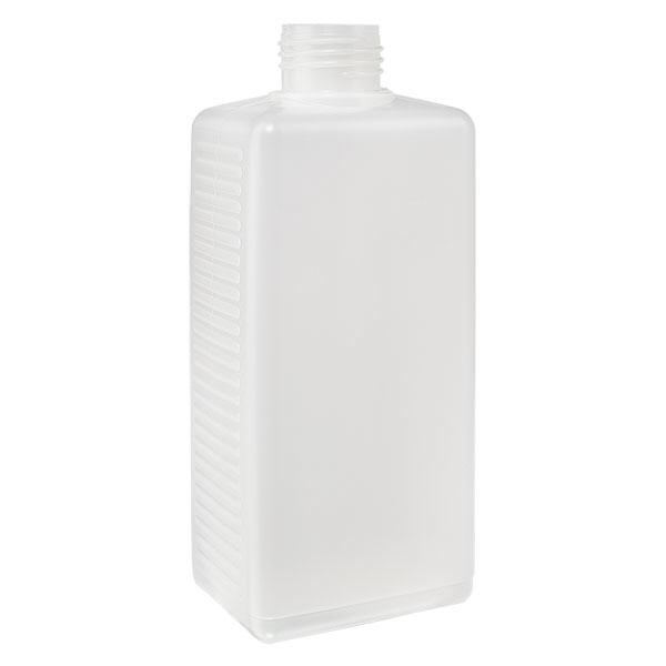 Hoekige fles 500ml HDPE blank ND 25, zonder deksel