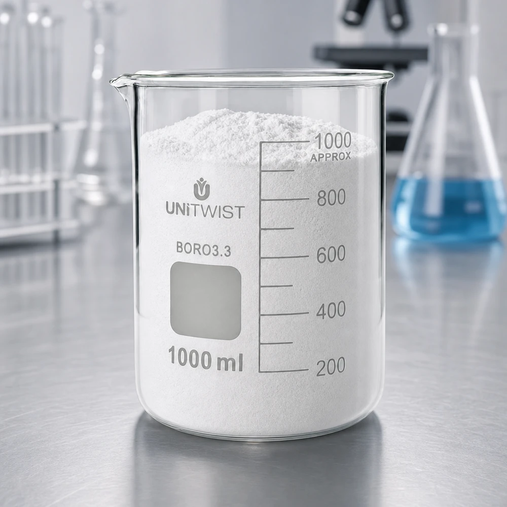 UNiTWIST bekerglas 1000 ml, borosilicaat, laag model met uitgietmond, voor laboratoriumtoepassingen