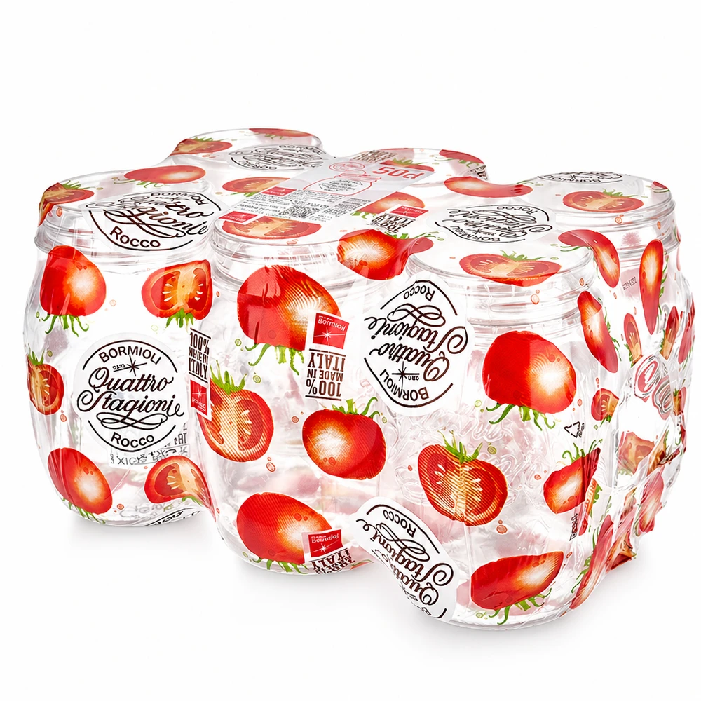 500ml huishoudglas "Quattro Stagioni" Quattro Stagioni inmaakpot 500ml met aardbeienmotief Bormioli Rocco voorraadpot voor inmaken en koken