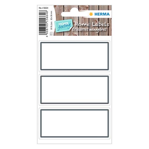 Universele etiketten wit/grijs (18 stickers) 82x36mm Universele etiketten wit/grijs (18 stickers) 82x36mm