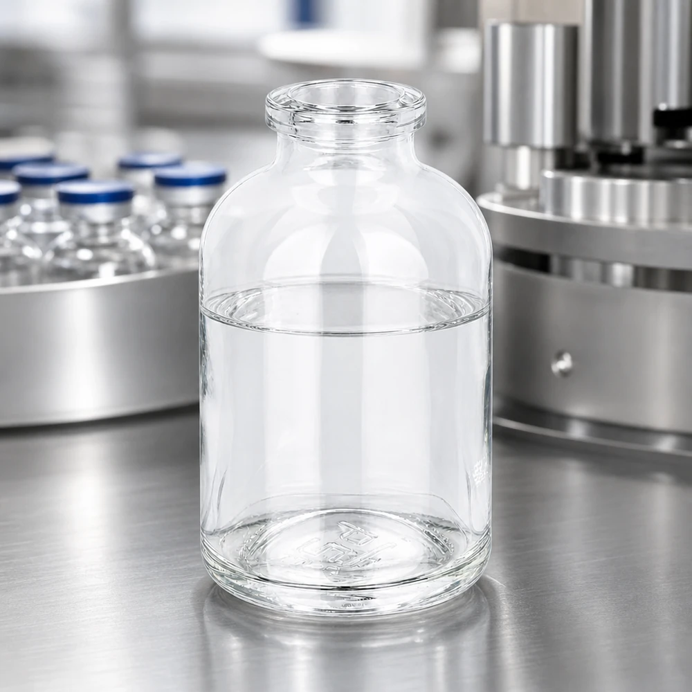 Injectiefles helder glas 50ml Sterile Glasflasche 50ml für Injektionszwecke mit dickwandigem Boden und klarem Glas