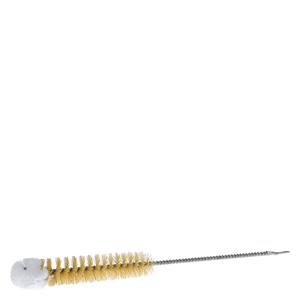 Ronde reinigingsborstel met katoenen kop ⌀12mm. Ideaal voor het schoonmaken van reageerbuizen. Natuurlijk haar en katoen. Totale lengte 15 cm.