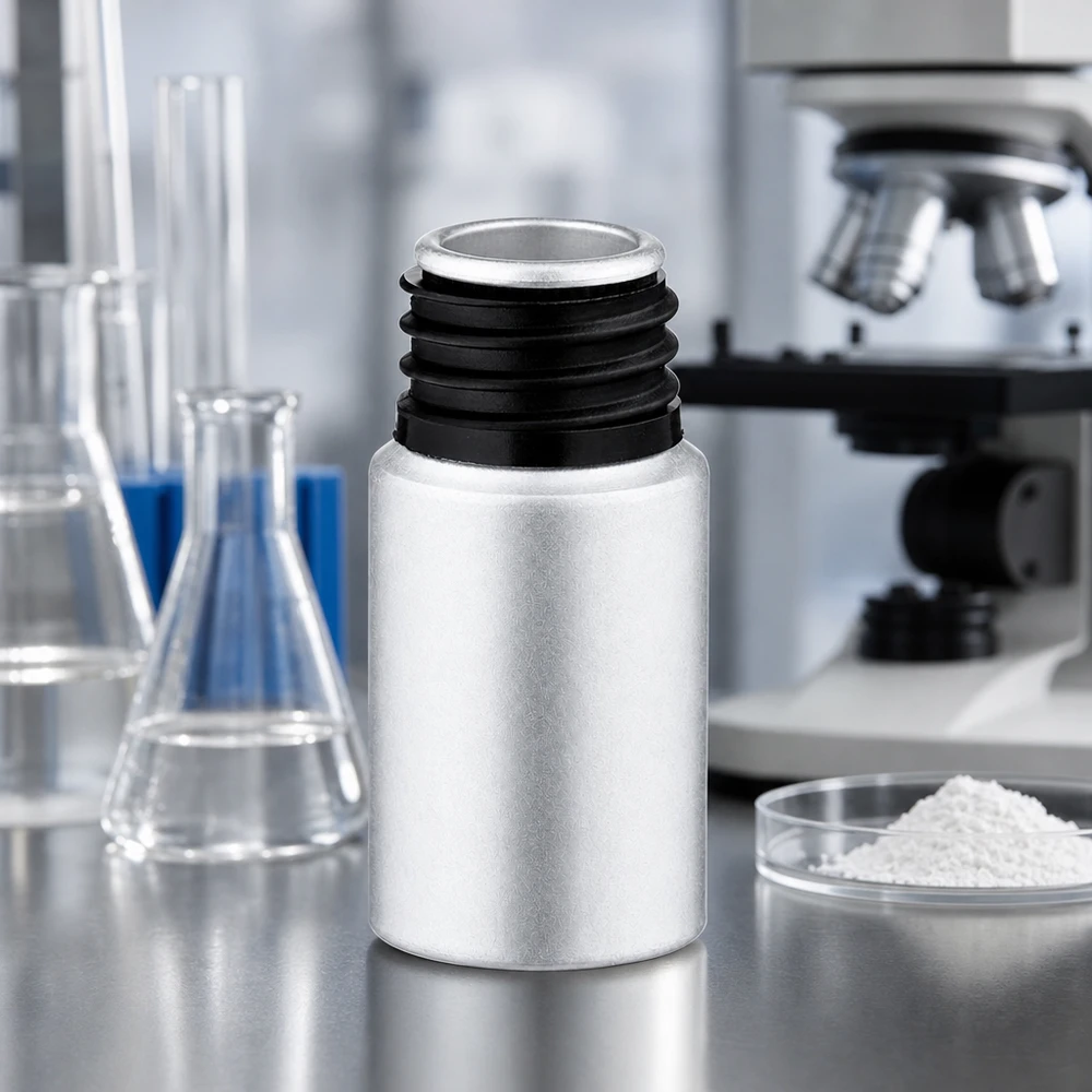 10 ml aluminium fles gebeitst zonder sluiting Lichtgewicht aluminium monsterflesje van 10 ml met zwarte dop voor wetenschappelijke doeleinden