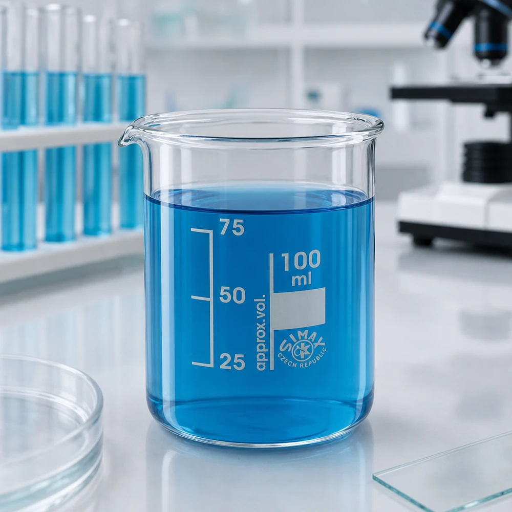 Bekerglas 100 ml van hittebestendig borosilicaatglas (laag model) Laboratoriumbeker 100ml lage vorm gemaakt van hittebestendig borosilicaatglas voor nauwkeurige metingen
