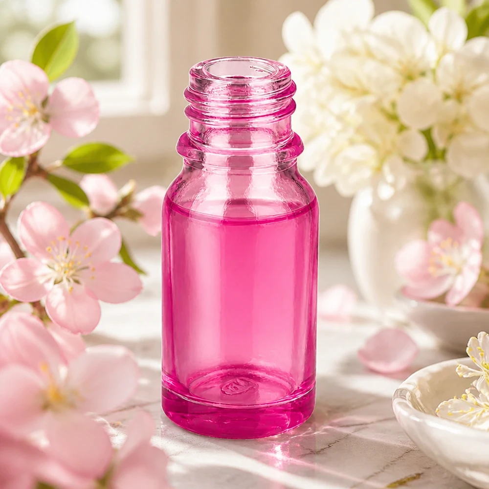 10ml apothekersfles PurpleLine UT18/10 UNiTWIST Elegante 10ml PurpleLine UT18/10 UNiTWIST apothekersfles in fuchsia voor schoonheids- en wellnessproducten