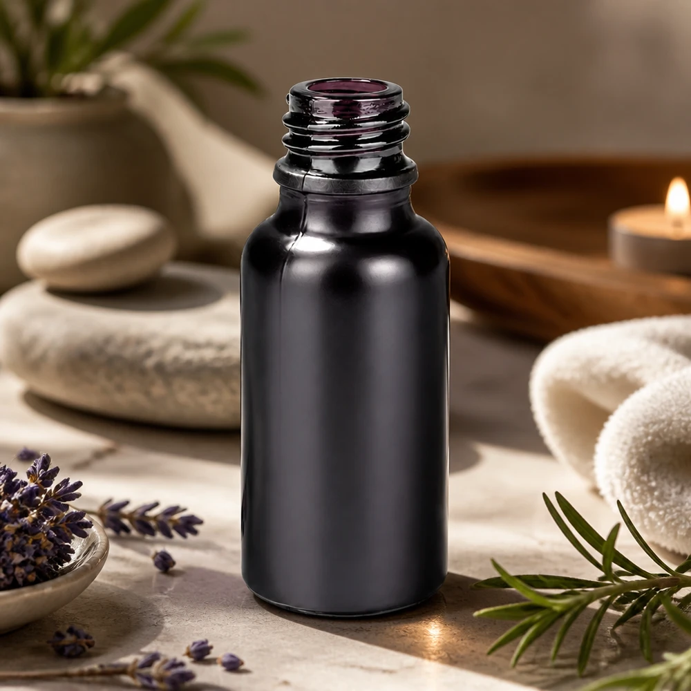 20ml apothekersfles BlackLine UT18/20 UNiTWIST 20ml zwarte glazen fles met UNiTWIST schroefdraad UT18/20 voor laboratorium- en farmaceutische toepassingen