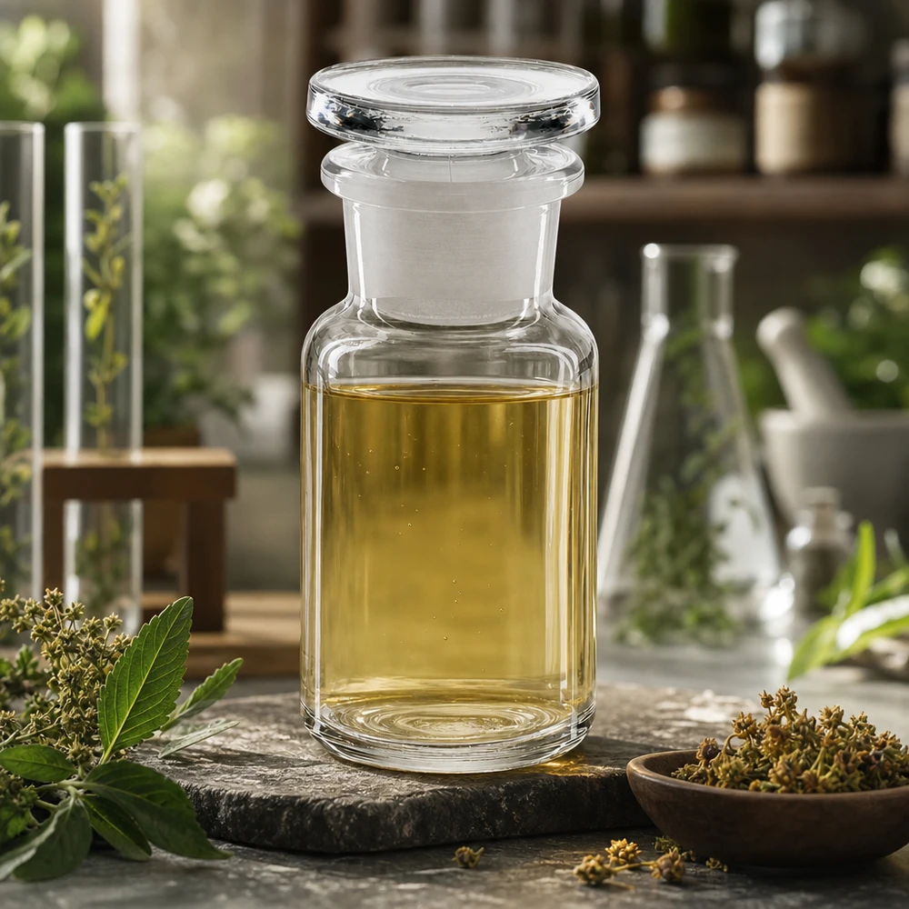 Apothekersfles 50 ml wijde hals helder glas incl. glazen stop Afsluitbare glazen fles van 50 ml met brede hals en ronde schouders voor kruidenextracten en essences
