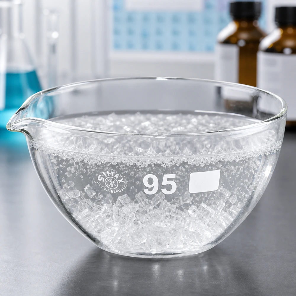 Indampschaal 170ml van borosilicaatglas met schenktuit Vlakke glazen schaal met bek voor het gecontroleerd uitgieten van monsters
