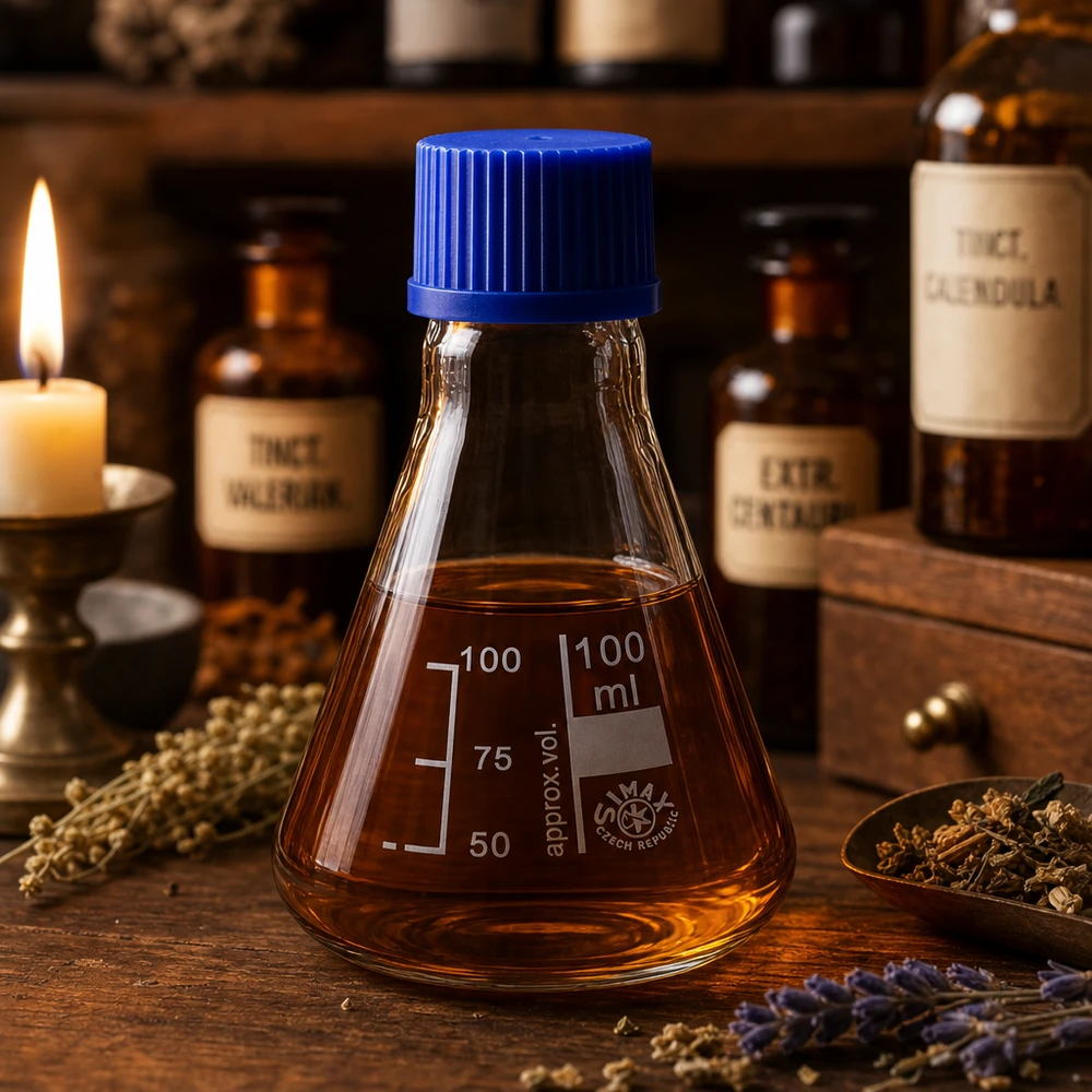 Erlenmeyer 100ml glas met nauwe hals borosilicaat met schroefdraad en sluiting Erlenmeyer 100ml met ergonomische kegelvorm en herbruikbare schroefdop
