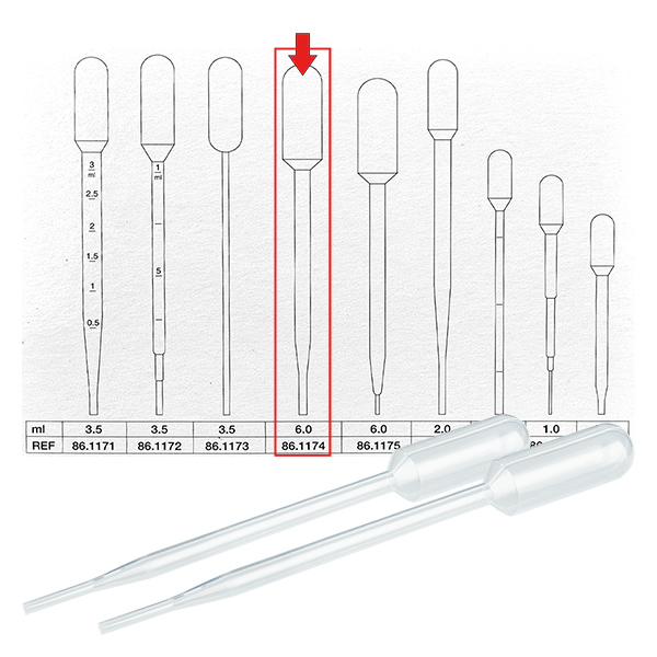 Transferpipet, nominaal volume: 6 ml, (LxB): 152 x 15 mm, stuurman