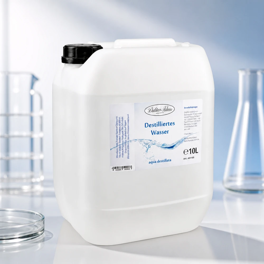 10 liter gedestilleerd water - Aqua dest in blanke premium jerrycan van Doktor Klaus Doktor-Klaus gedestilleerd water 10 liter jerrycan voor laboratorium- en medische toepassingen