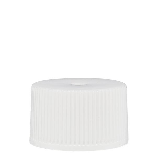 Schroefsluiting 25 mm wit PP met standaard met afdichting Schroefsluiting 25 mm wit PP met standaard met afdichting